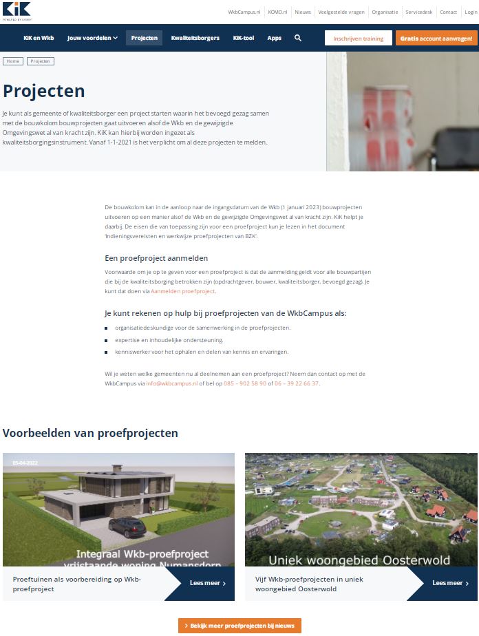 screenshot vernieuwde website